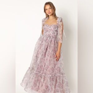 Petal + Pup FLORET MIDI DRESS - DARK PURPLE